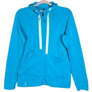 Salomon Jacket Womens Medium Track Running Hooded Ponytail Athlesiure Activewear